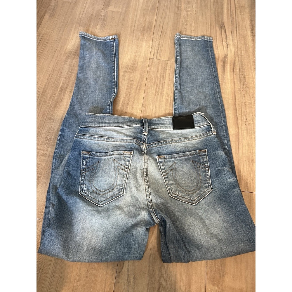 True Religion women's Halle mid rise super skinny jeans Size 25 Light Wash